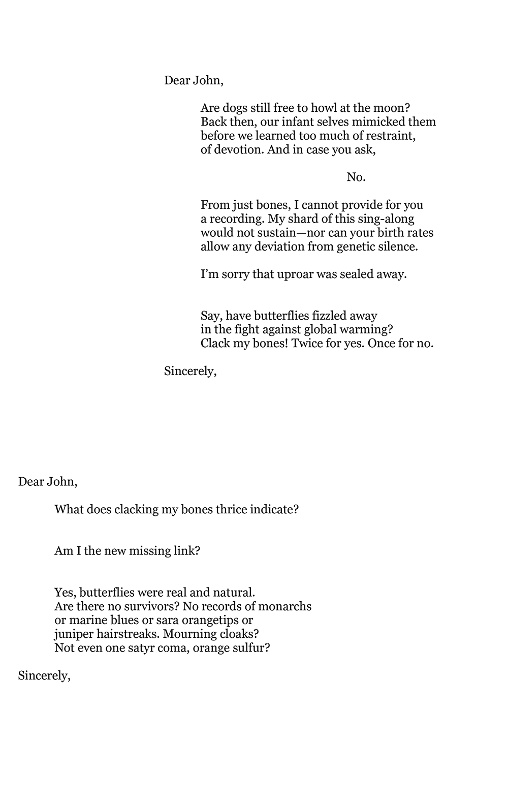 Page 2 of "Letter to My Future Archeologist" by Julio Cesar Diaz