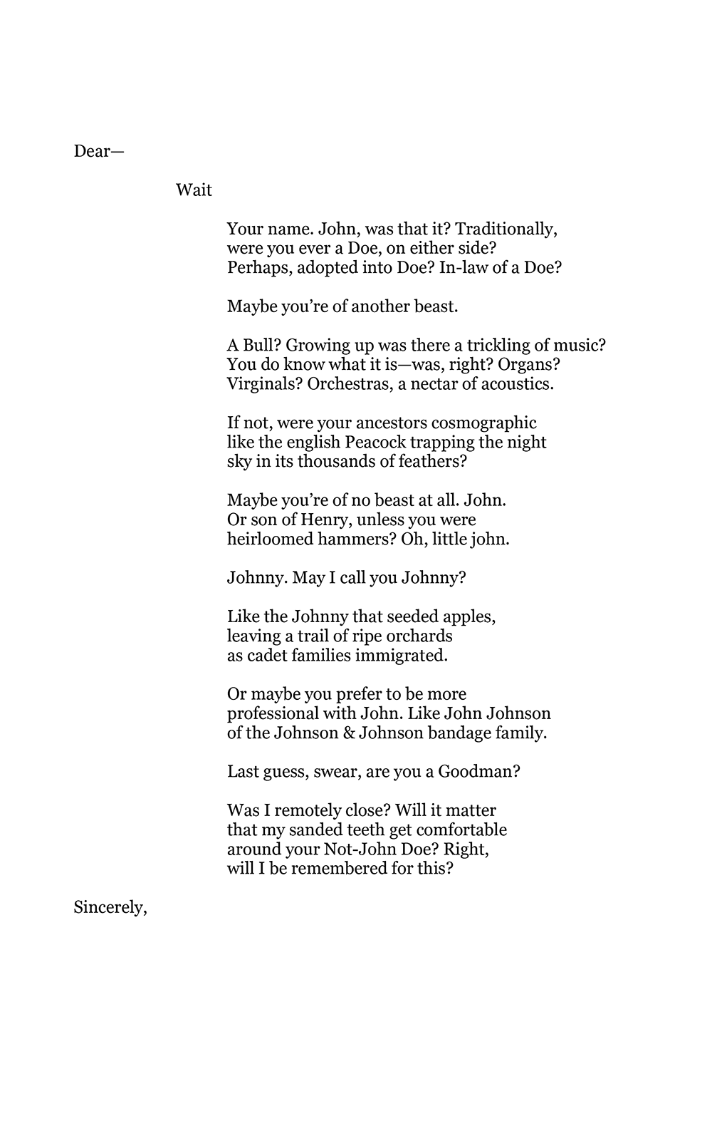 Page 3 of "Letter to My Future Archeologist" by Julio Cesar Diaz