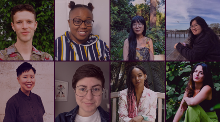 An image of eight individuals, representing our Community Anthology EICs from 2023 and 2024.