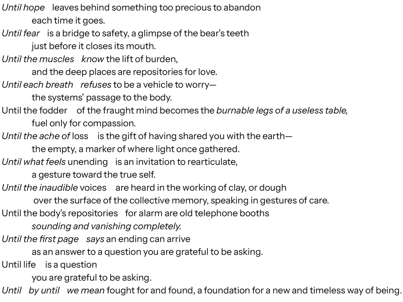 Text of "Spell to be Said Against Anxiety" by Samantha Stevens