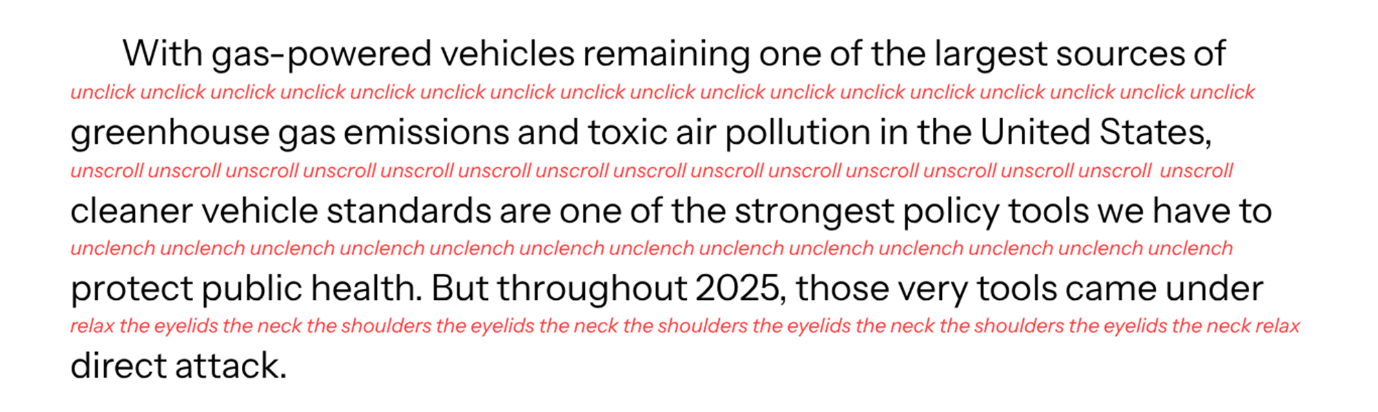 Page 1 of "the problem with rolling back pollution safeguards" by Maurissa Brown